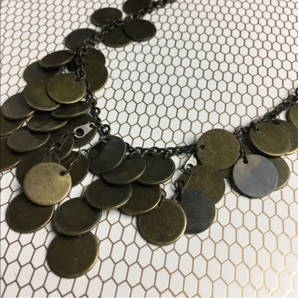 Brass Coin Tassel Necklace and Bracelet Set - Picture 3 of 7